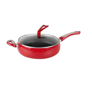 Sartén de aluminio y cerámica Homemory, sartén para saltear con revestimiento metálico de alta calidad, sartén roja con revestimiento cerámico, sartén profunda, olla <span class=keywords><strong>jumbo</strong></span>. - Product Image 1