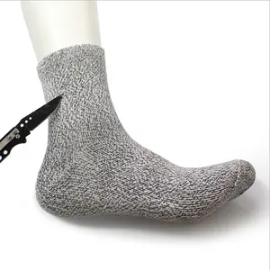 Cut Resistant HPPE Fabric Socks - Long Lasting Ultra Durable (Gray)
