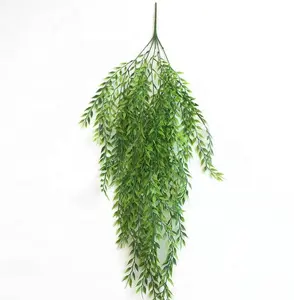FC7203 5 Bracnhes 매달려 인공 버드 나무 잎 녹색 식물 장식