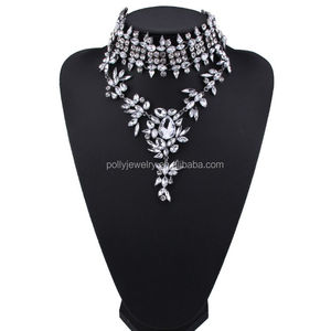 2023 Hot Sell Women's Big Statement Full <strong>Crystal</strong> <strong>Choker</strong> Chunky <strong>Necklace</strong> for Party - Product Image 2