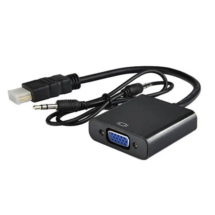 Convertidor de HDMI VGA macho a hembra de 1080P HDMI a VGA con cable de audio adaptador HDMI VGA