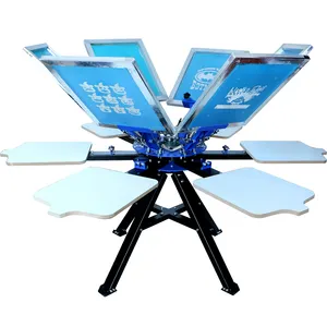 6 Color 6 Station Manual Screen Printing Machine For Clothes