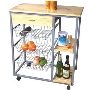 รถเข็นครัวการออกแบบรถเข็นไม้เฟอร์นิเจอร์รถเข็นครัว - Product Image 1