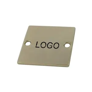 Étiquettes de finition en métal et argent, pièces, plaques vierges de forme carrée, peut graver le Logo