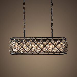 Illuminazione di cristallo lampadario a <span class=keywords><strong>sfera</strong></span> di vetro nordamericano sala da pranzo lampadario dell'hotel lampadario rettangolare Spencer 61 "CZ2523/8 - Product Image 3