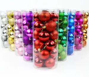 Preço de fábrica Atacado Barato Personalizado Padrão De Árvore De Natal Decoração Enfeites Shatterproof Plástico Xmas Bolas De Natal Bola