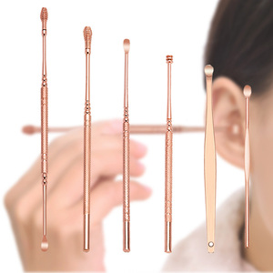 WELLFLYER EAPI-018 Premium Quality Rose Gold Color Ear Pick Stainless Steel <strong>Wax</strong> Spiral <strong>Remover</strong> <strong>Kit</strong> With Customized Logo - Product Image 2