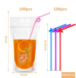 Sacchetti <span class=keywords><strong>per</strong></span> Bevande Fredde al Tè al Latte, Buste Monouso con Chiusura a Zip <span class=keywords><strong>per</strong></span> Succhi da Asporto - Product Image 3