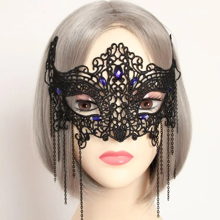 Gotik Tarzı Yarım yüz Siyah Dantel Maske Cadılar Bayramı Masquerade