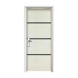 Simple design lacqure paint finish interior pu foam waterproof wpc door