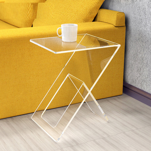 Nhà Máy Bán Buôn Đồ Nội Thất Lucite Snack Giao Diện Điều Khiển Bảng Rõ Ràng Sofa Bảng Bên Acrylic Z Hình Dạng Bánh Bàn Cà Phê - Product Image 3
