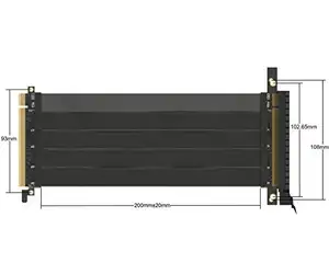 पीसी मदरबोर्ड ग्राफिक्स PCI-Express4.0 ग्राफिक्स कार्ड उठने x16 केबल 20cm 90 डिग्री PCIE gen4 16X 16X केबल विस्तार करने के लिए pcie