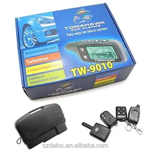 Russia version two way fm wireless tomahawk car alarm with LCD key chain