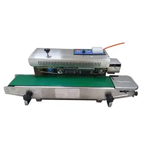 Nitrogen Gas Flushing Filling Continuous Film Pouch Potato Chips Aluminum Plastic Bag Heat Band Sealer Sealing Machine