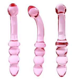 Wholesale Glass Dildo Custom Hot Sale Adult Product Permanent Glass Dildo Biggest Penis Anal Butt Plug Crystal Massage Wands
