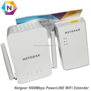 Netgear PowerLINE PLW1000สะพาน802.11B/G/N/AC เสียบผนังด้วย Netgear PowerLINE 1000อะแดปเตอร์