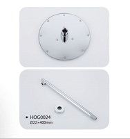 Ensemble de douche thermostatique mural en laiton chromé poli avec pommeau de douche pluie de 8 pouces pour appartement et hôtel