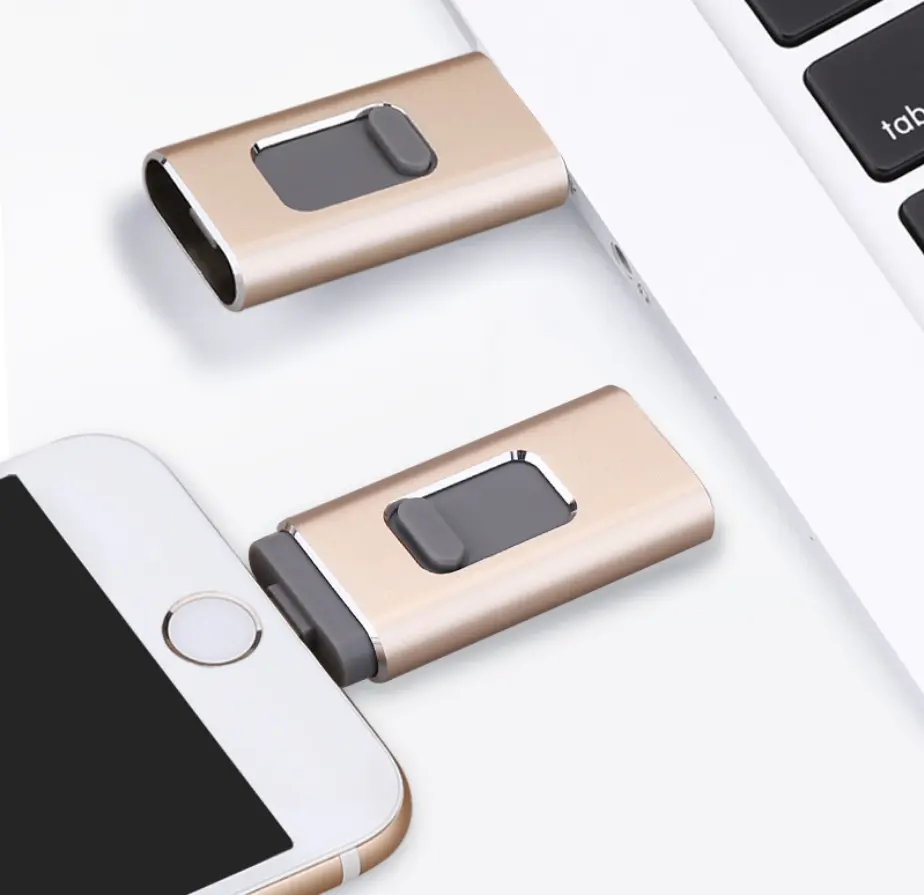 Custom 3 in 1 OTG usb flash drive for iphone android PC