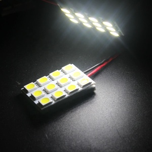 12SMD 5050 Chip coche Panel Led Interior Luz de cúpula DC 12V Auto lámpara de techo T10 + adorno adaptadores leer bombilla