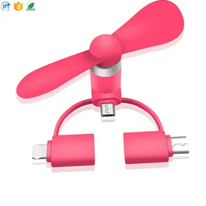 3 In 1 Voor Iphone Android En Type-C Fan Micro Usb Mobiele Telefoon Ventilator Draagbare Mini Fan