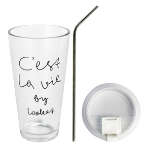 620ml C'est <span class=keywords><strong>La</strong></span> <span class=keywords><strong>Vie</strong></span> Bicchiere di Vetro Tazze da tè con Coperchio, di Paglia In Acciaio Inox - Product Image 1
