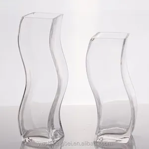 Vase en verre torsadé, haut et ondulé, Vase en spirale pour décoration de mariage, nouveau Design