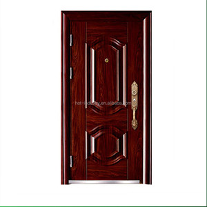 Portes <span class=keywords><strong>d</strong></span>'entrée extérieures en acier doré, de sécurité pour la maison, livraison gratuite de la chine - Product Image 6