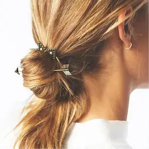 50 sets/lot Brass Arrow Hairpins Bohemia Hair Pin Vintage Hairgrip Barrette Hair Accessories Gold Silver Copper Colors