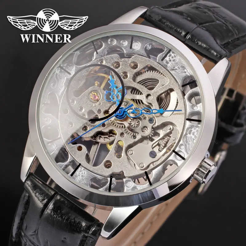 Mode Western Custom T-Gewinner Leder armband Herren uhr und Relojes de Marca und Hombre mit Logo