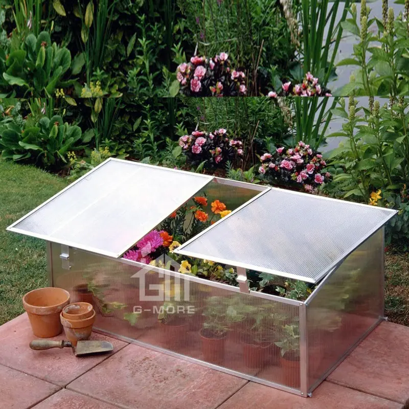 G-MORE Lightweight Portable Mini Cold Frame Greenhouse with Double Opening Vents / Growbox 3MM Cheap Greenhouse for Promotion