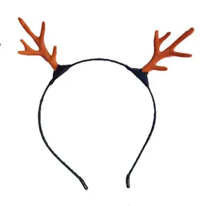 Natal Bando Lucu Tanduk Rusa Wanita Elk Antlers Rambut Cosplay Wanita Natal Navidad 2019 Dekorasi Tahun Baru