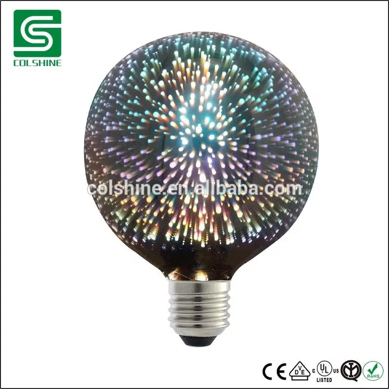 G125 3D fuegos artificiales de luz LED Bombilla fiesta boda decorativa bombilla de filamento