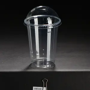 JSB16B 16 oz Offre Spéciale PET jetable en plastique transparent de jus/boisson froide avec des couvercles