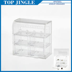 Organisateur acrylique clair de maquillage avec 3 tiroirs et support - Product Image 2