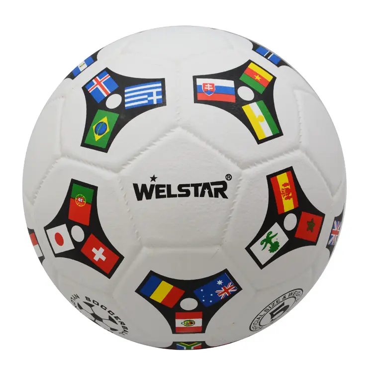 Pallone da calcio con logo in gomma naturale bandiera con Logo 5 #4 #3 # calcio fuori porta per sport di squadra calcio in gommapiuma