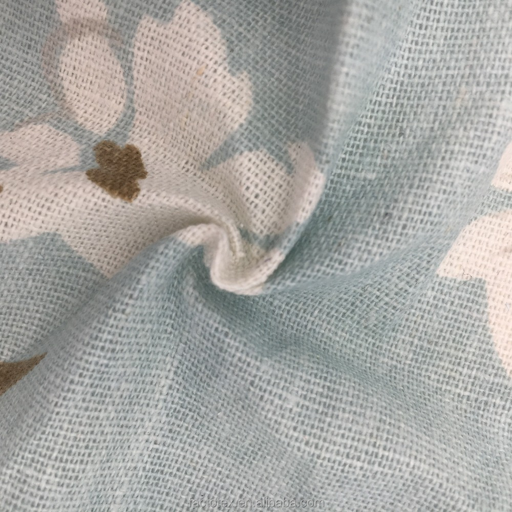 Оптовая продажа, удобная дышащая ткань для постельного белья, 100% льняная ткань с цифровым принтом для одежды