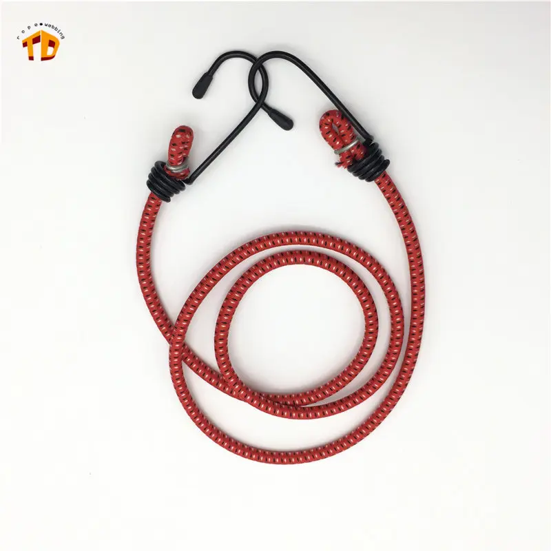 Red Elastic Luggage Straps Rope Hooks Stretch Bike Rope Bungee Cord with Hooks