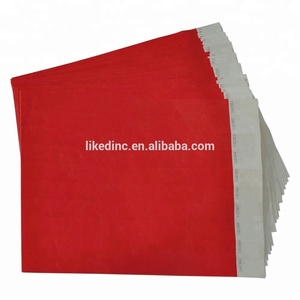 Bracelets en papier Tyvek rouges jetables personnalisés 1070 pour cadeaux de mariage et événements - Product Image 5