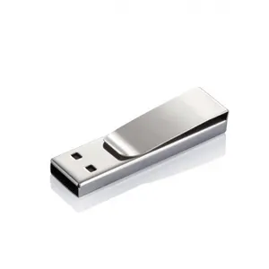 저렴한 실버 금속 USB 플래시 드라이브 2.0 1GB-32GB 메모리 스틱 미니 펜 Pendrive 책 클립 디자인 판촉 용 새로운