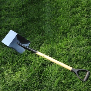 wood handle planting digging garden spade shovel black colour