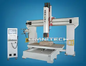 China 5 Axis CNC Router for Foam Wood Plastic Acrylic Mold Making Table Moving Type