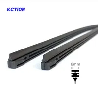 Kction fabrika yüksek kalite 6 mm cam doğal silecek bıçakları kauçuk dolum araba aksesuarları Metal çerçeve silecek bıçak