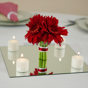 Centro de Mesa de Boda Cuadrado, Redondo y Hexagonal <span class=keywords><strong>con</strong></span> <span class=keywords><strong>Espejo</strong></span> y <span class=keywords><strong>Borde</strong></span> de Vidrio Pulido para Bodas - Product Image 2