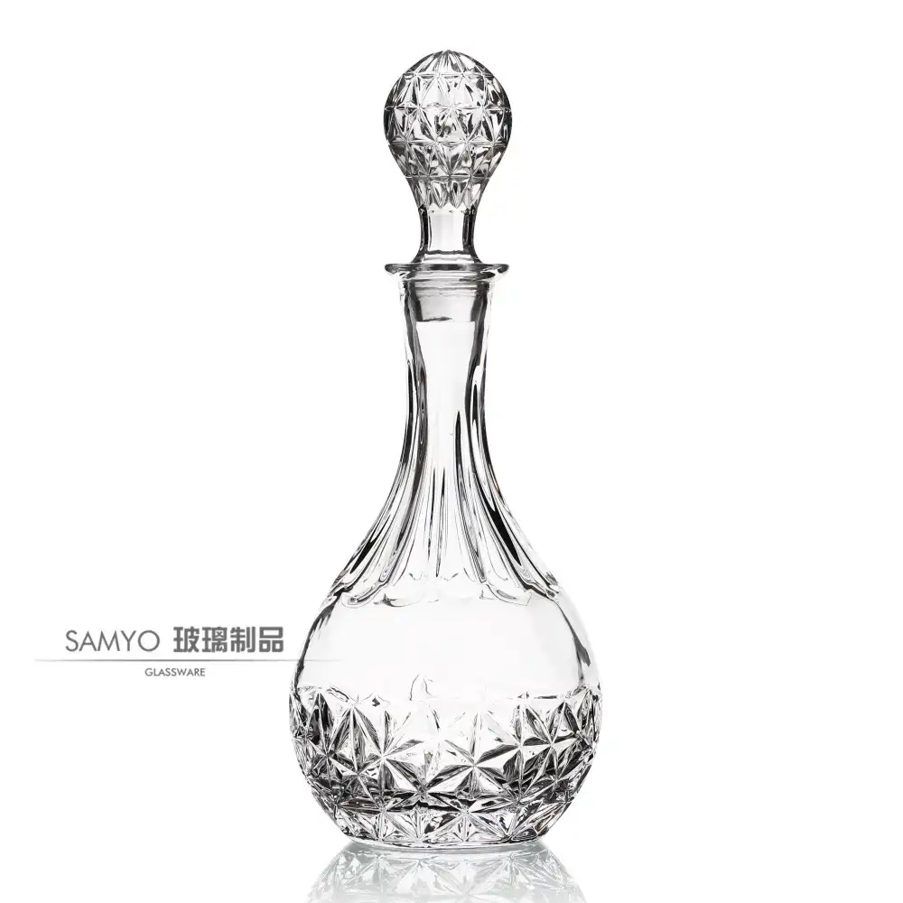 Samyo Glaswerk Fabrikant Handgemaakte glas lege frosted 750 ml lege vodka/druif wijn glazen fles