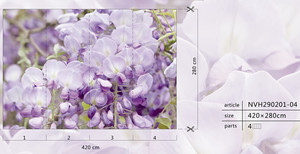 Papel tapiz floral moderno Flores moradas Impresión digital No tejido a prueba <span class=keywords><strong>de</strong></span> humedad para dormitorio Villa Papel tapiz hermoso para <span class=keywords><strong>niñas</strong></span> - Product Image 2