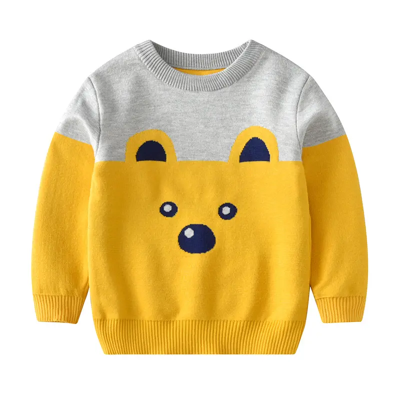 Baby Jongens Bear Cartoon Kinderen Warme Nepal Chunky Knit Uniform Trui