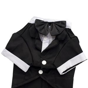 Tuxedo Fashionável para Cães Pequenos com Gravata Preta, Adequado para Teddy Bear, Pomeranian e Schnauzer - Product Image 5