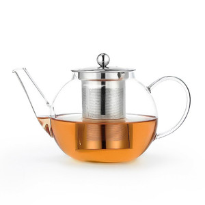 Théière en verre borosilicate écologique de 800 ml avec infuseur, logo personnalisé fait main, en acier inoxydable, pour <span class=keywords><strong>café</strong></span> et infusions festives - Product Image 5