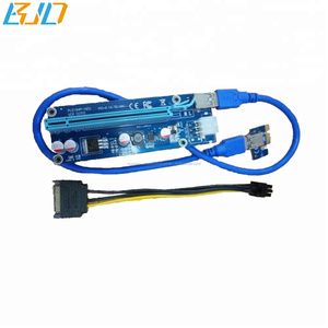 2018 más popular minería componentes ver 009 s 6pin tarjeta riser pci-e x1 x16 tarjeta Convertidor para BTC Eth Bitcoin minería - Product Image 1