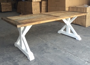 Rettangolo <span class=keywords><strong>di</strong></span> nozze bianco della fattoria tavolo da pranzo in <span class=keywords><strong>legno</strong></span> personalizzato per banchetti in <span class=keywords><strong>legno</strong></span> massello per eventi noleggio <span class=keywords><strong>di</strong></span> nozze - Product Image 2